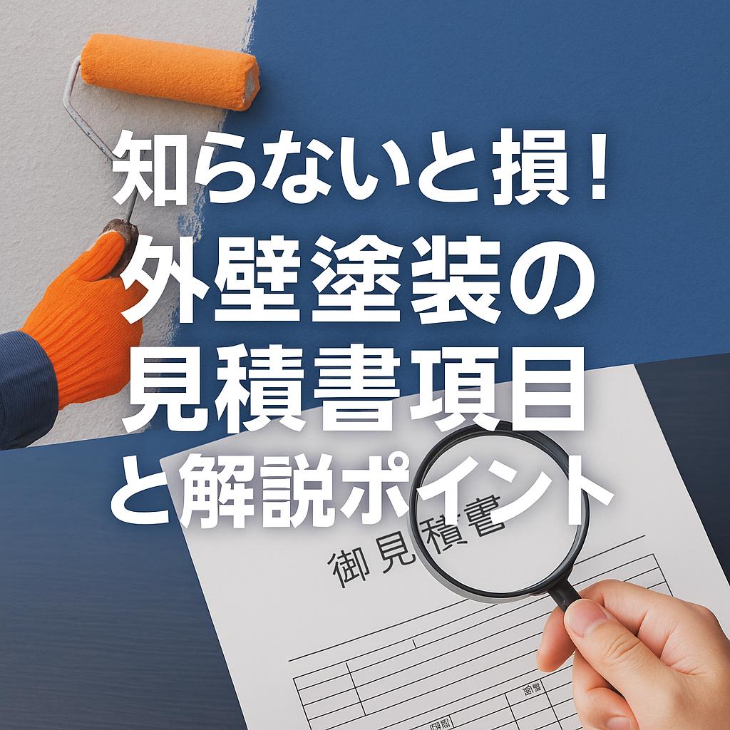 知らないと損！外壁塗装の見積書項目と解説ポイント